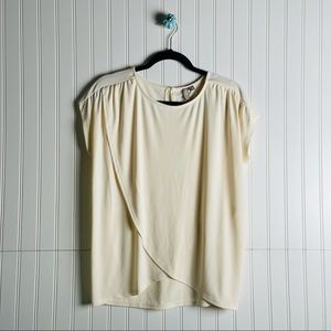 ASOS split front swing cream top blouse size 6